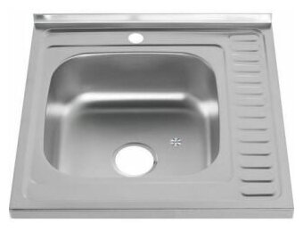 мойка кухонная из нержавеющей стали накладная квадратная SINKLIGHT N 6060 L 0.8/180 1Е матовая