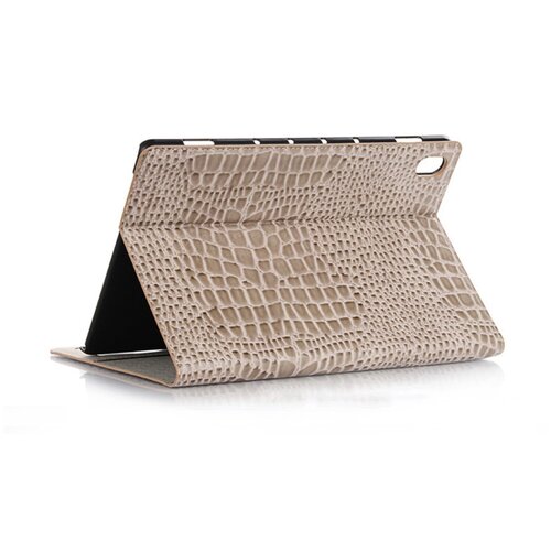 фото Чехол-футляр mypads для планшета samsung galaxy tab a 10.5 sm-t590 (2018) / sm-t595 (2018) из лаковой рельефной кожи под крокодила цвет серый кардинал