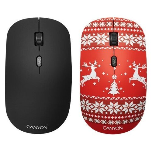 Мышь беспроводная Canyon CND-CMSW400JR 1600dpi Рисунок две накладки черный и Christmas Mood CND-CMSW400JR 69000₽