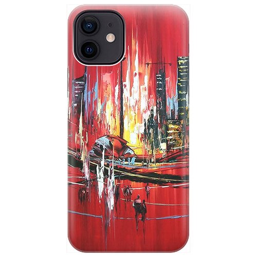 фото Ультратонкий силиконовый чехол-накладка для apple iphone 12 / 12 pro с принтом "акварельный город" gosso