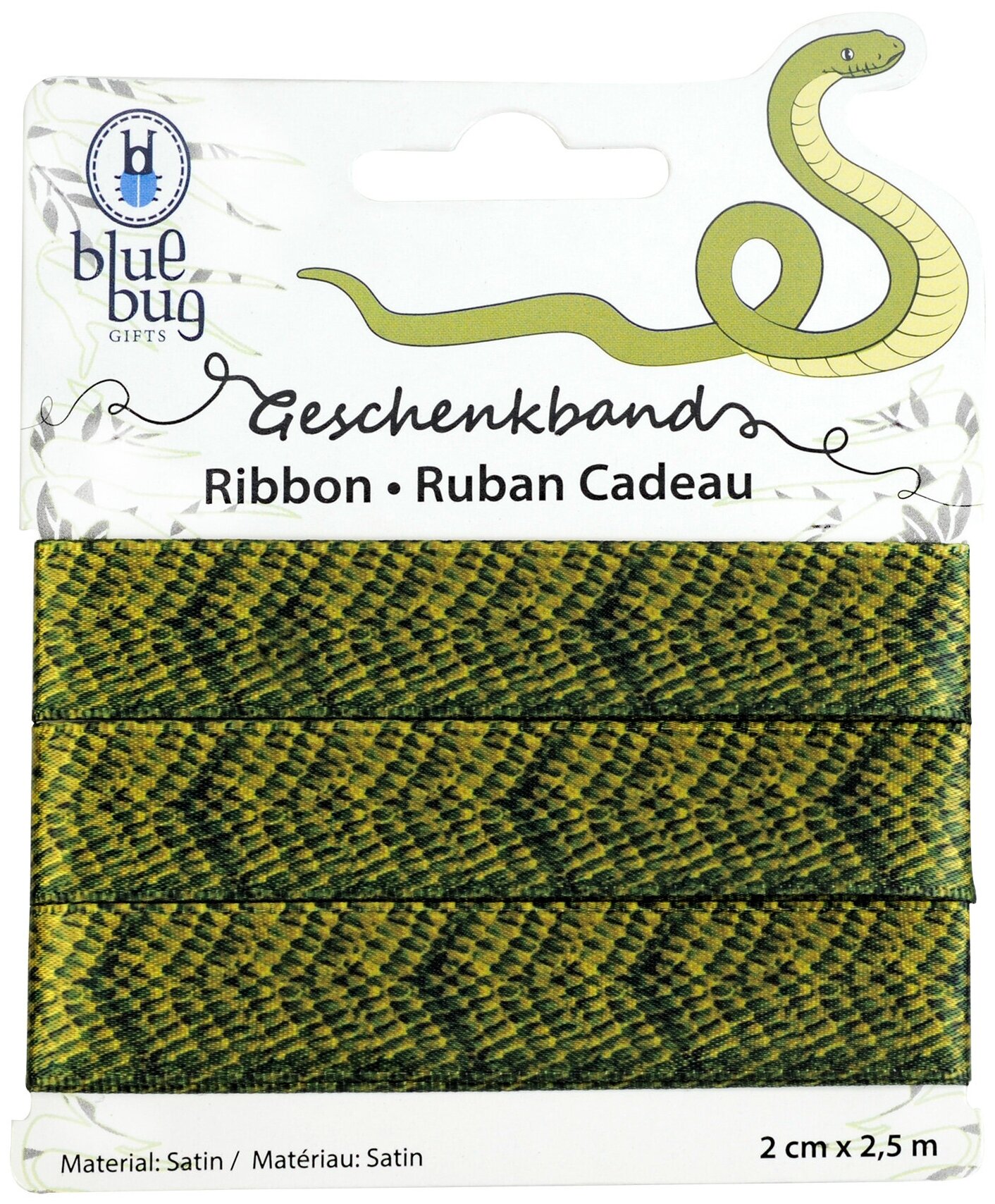 BLUE BUG Лента упаковочная "Змеиная кожа", зелёная 250х2см (Германия) Blue Bug Gifts - фото №4