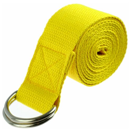 фото Ремень для йоги torres, хлопок, 183 х 4 см, жёлтый cliff