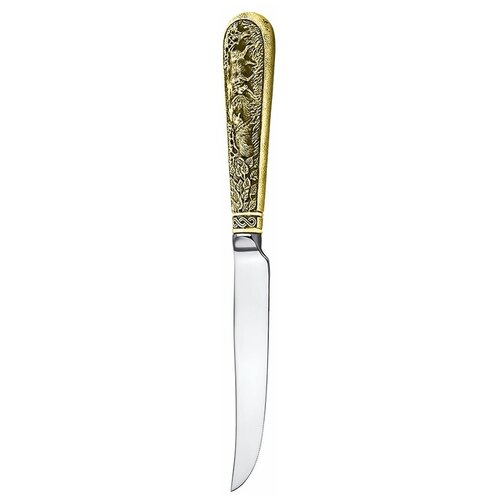 фото Нож для стейка 'лось' латунный с чернением кольчугинский мельхиор