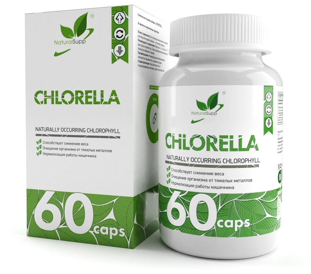 Хлорелла NaturalSupp 60 капсул, пластиковая банка