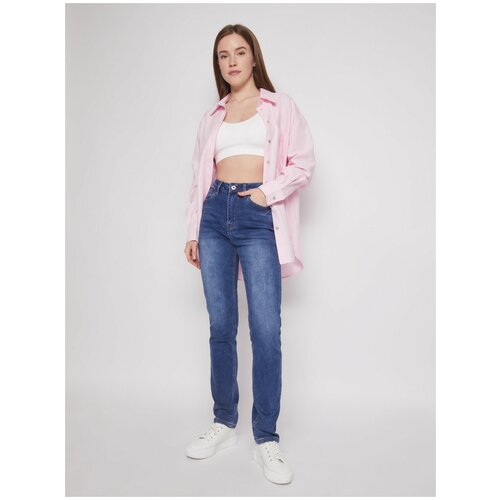 фото Джинсы силуэта slim, цвет голубой, размер 28 zolla
