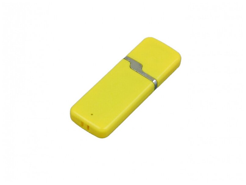 Промо флешка пластиковая с оригинальным колпачком (32 Гб / GB USB 3.0 Желтый/Yellow 004 Качественная флешка доступная оптом и в розницу)