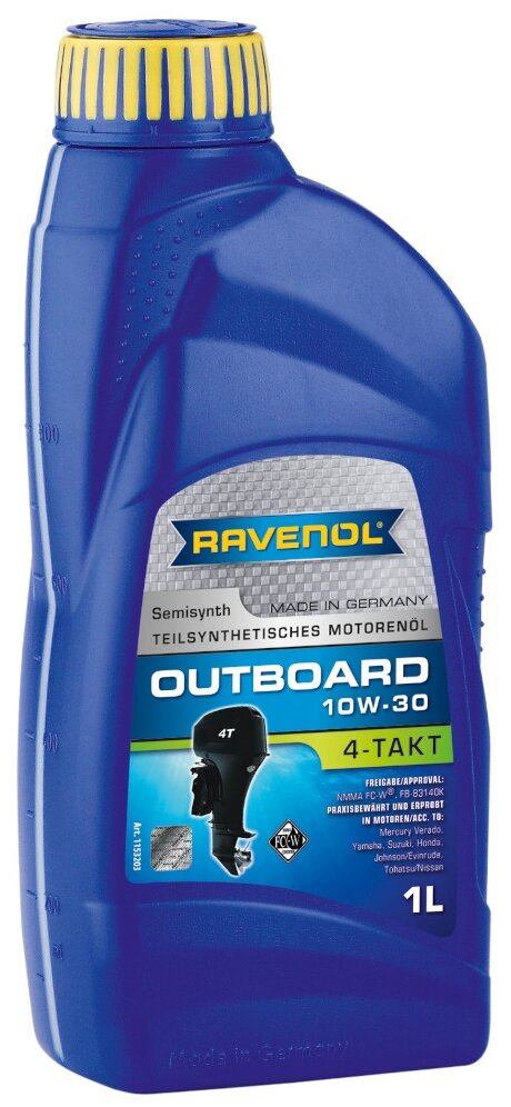 Полусинтетическое моторное масло RAVENOL Outboardoel 4T SAE 10W-30