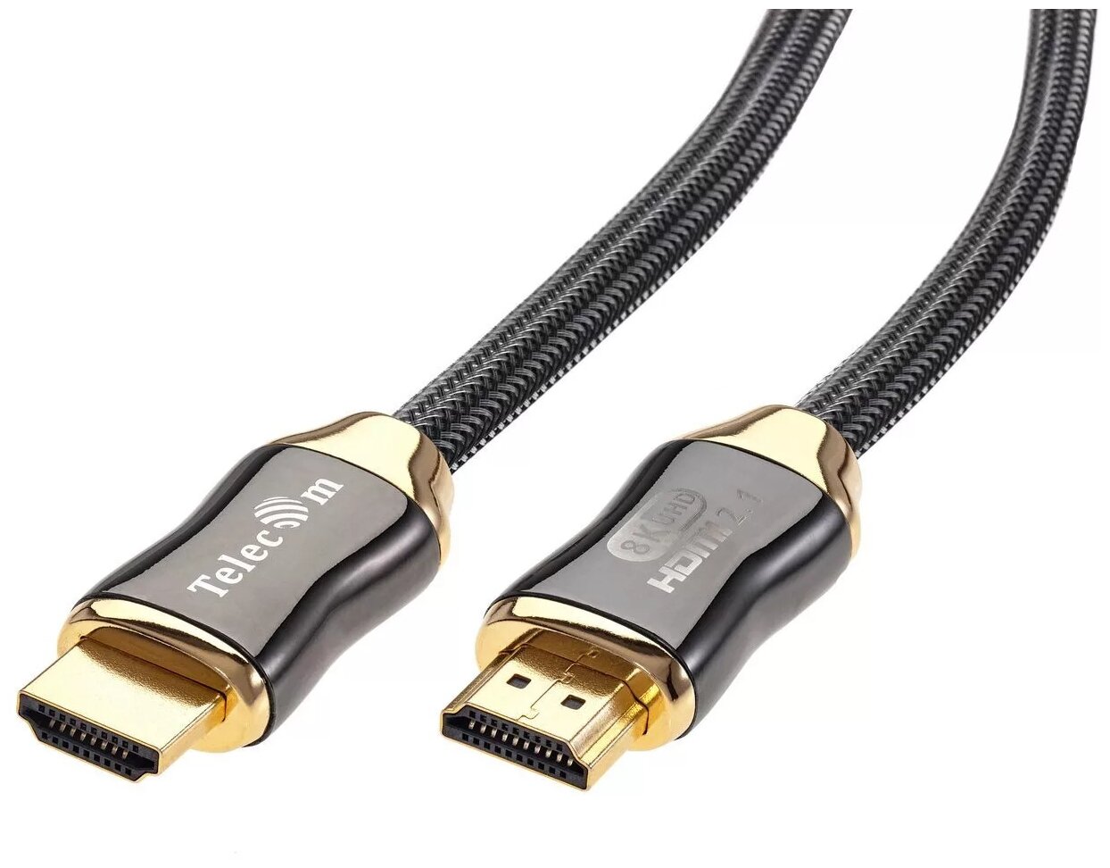 Кабель HDMI 19M/M,ver. 2.1, 8K@60 Hz 3m метал разъемы, нейлоновая оплетка Telecom <TCG300-3M> VCOM Кабель Telecom HDMI (m)/HDMI (m) - 3 м (TCG300-3M) - фото №3