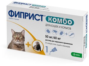 Фиприст Комбо для кошек и хорьков капли на холку, 1 пипетка