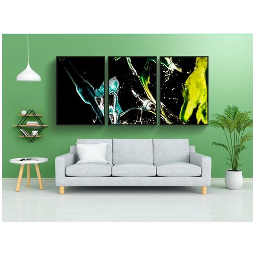 фото Набор модулных постеров для интерьера "изобразительное искусство, аннотация, краска" 60x90 см. в тубусе, без рамки lotsprints