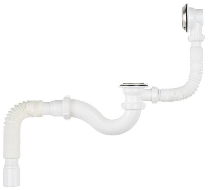 фото Гофрированный сифон для ванны, для душевого поддона, для душа AQUANT V155-30-MR