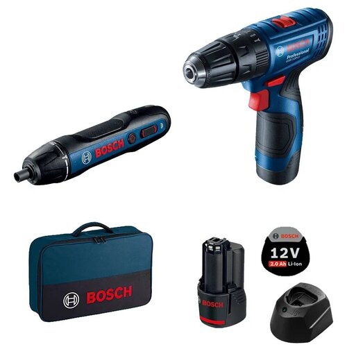 Аккумуляторная отвертка Bosch GO 2 + дрель GSB 120 LI 06019G8124