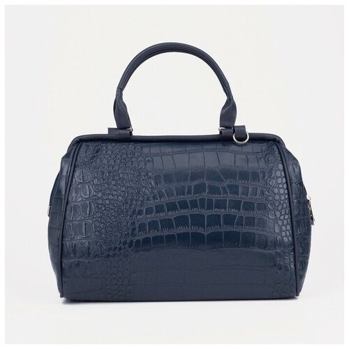 фото Саквояж, отдел на молнии, наружный карман, длинный ремень, цвет синий нет бренда