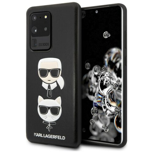 фото Чехол cg mobile karl lagerfeld pu leather karl and choupette hard для galaxy s20 ultra, цвет черный (klhcs69kickc)