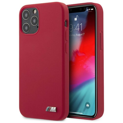 фото Чехол cg mobile bmw m-collection liquid silicone hard для iphone 12 pro max, цвет красный (bmhcp12lmsilre)