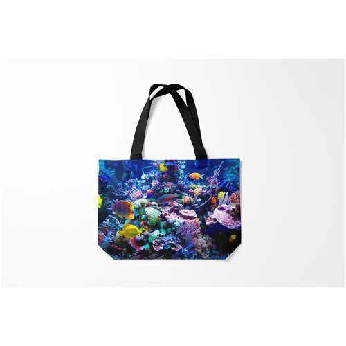 фото Сумка-шоппер / 46х35 см / морские жители / рыбы коралловые рыбки burnettie