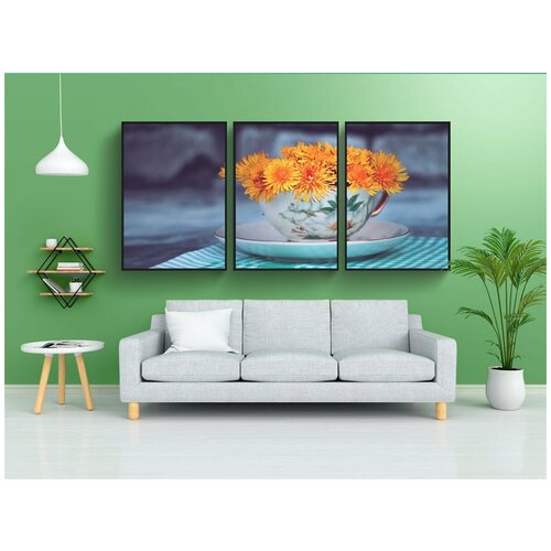 фото Набор модулных постеров для интерьера "одуванчик, чашка, весна" 60x90 см. в тубусе, без рамки lotsprints