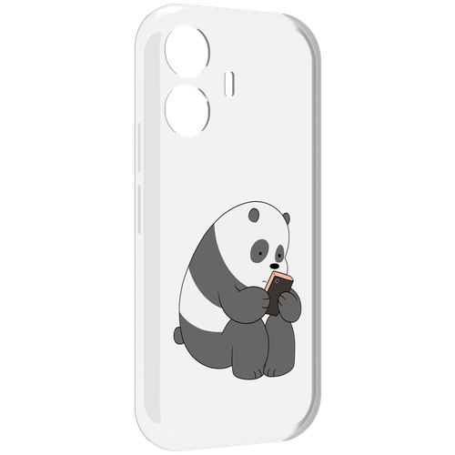 Чехол MyPads панда-в-телефоне для Vivo Y77E / Vivo iQOO Z6 Lite задняя-панель-накладка-бампер