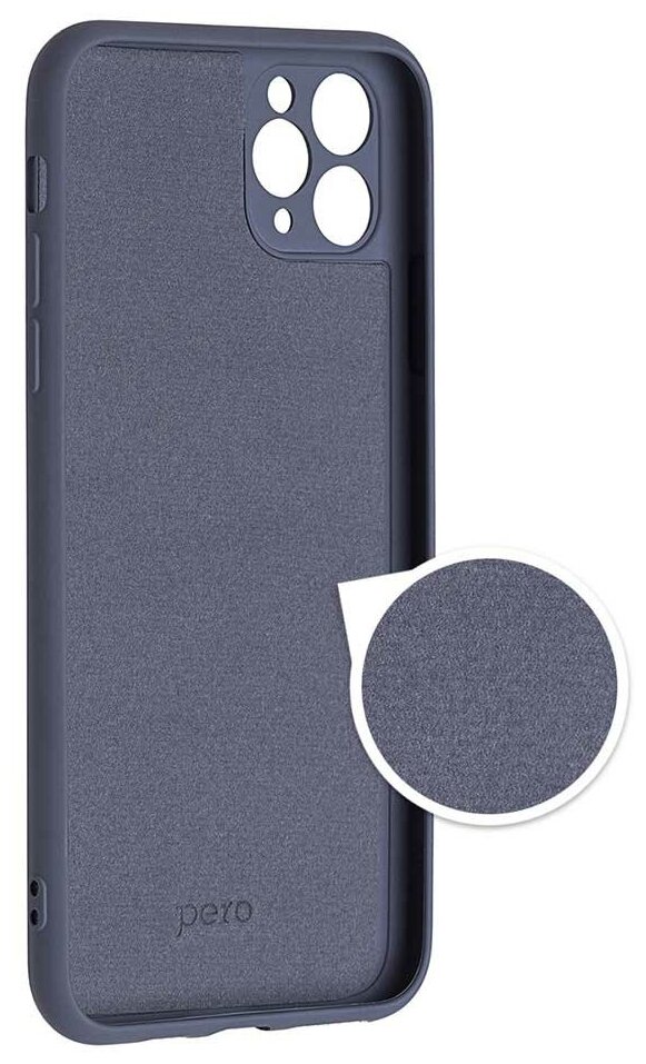 Чехол клип-кейс PERO LIQUID SILICONE для Apple iPhone 12/12 Pro серый - фото №1