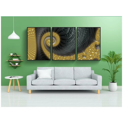 фото Набор модулных постеров для интерьера "фрактал, дизайн, изобразительное искусство" 60x90 см. в тубусе, без рамки lotsprints