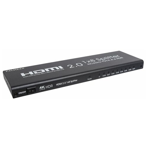 Сплиттер PALMEXX 1HDMI*8HDMI 4K/60Hz YUV 4:4:4 HDR (2160P, 3D, HDMI V2.0)