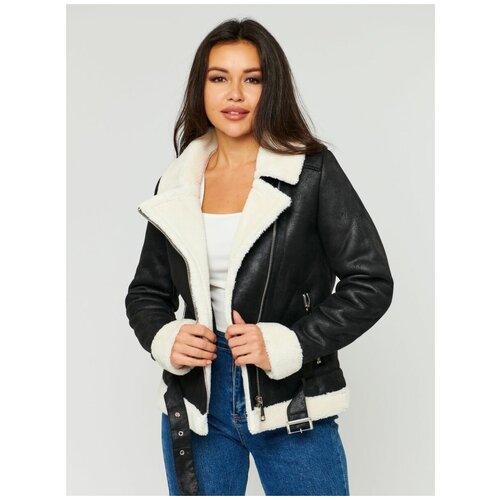 Дубленка женская E-Lisman &ZG, черная, размер 3XL