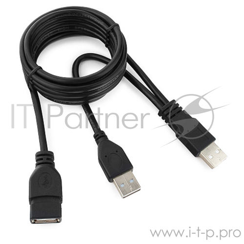 Gembird кабели Cablexpert Кабель удлинитель USB2.0 Pro 2xAM AF, 1.8м, экран, черный, пакет CCP-USB22-AMAF-6