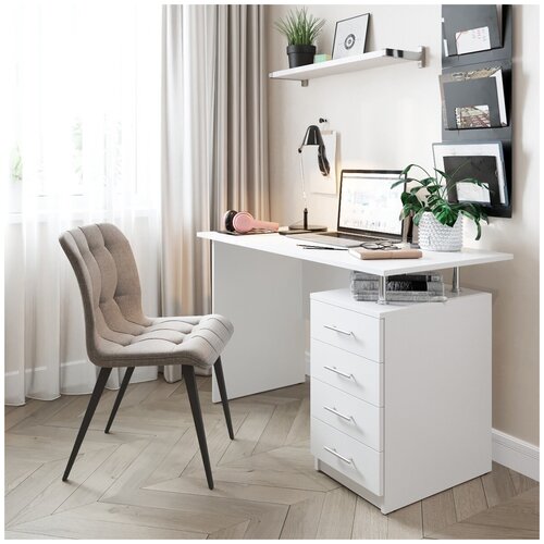 Стол письменный СП-05, Цвет корпуса: белый, Цвет фасада: белый