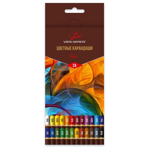 vista artista intense vicp 24 набор цветных карандашей заточенный 4 х 24 цв VISTA-ARTISTA Fine VFCP-24 Набор цветных карандашей заточенный 24 цв. .