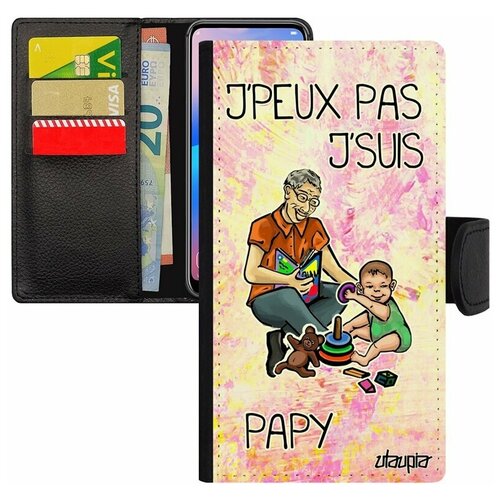 фото Чехол книжка для телефона apple iphone 8, "не могу - стал дедом!" дедуля карикатура utaupia