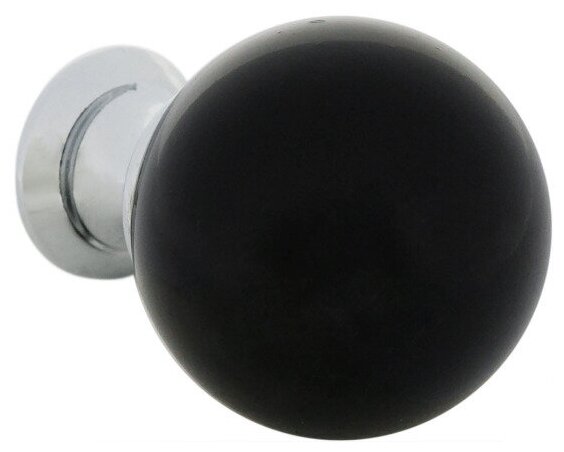 Комплект из 4 шт. ручка-кнопка, KF10-12, черное стекло, хром - фотография № 2