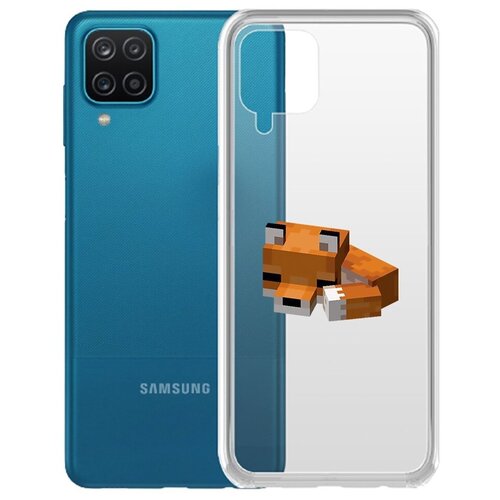 Чехол-накладка Krutoff Clear Case Спящий Лисенок для Samsung Galaxy A12 (A125) чехол накладка krutoff clear case minecraft спящий лисенок для xiaomi redmi note 11 pro