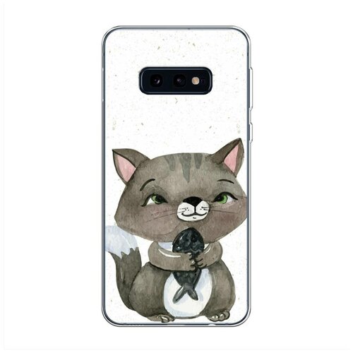 фото Силиконовый чехол "котенок с рыбкой" на samsung galaxy s10e / самсунг галакси s10e case place