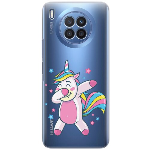 Силиконовый чехол с принтом Unicorn Dab для Huawei Nova 8i / Honor 50 Lite / Хонор 50 Лайт / Хуавей Нова 8и силиконовый чехол на honor 50 lite huawei nova 8i хонор 50 лайт хуавей нова 8и silky touch premium с принтом dogs pattern сиреневый