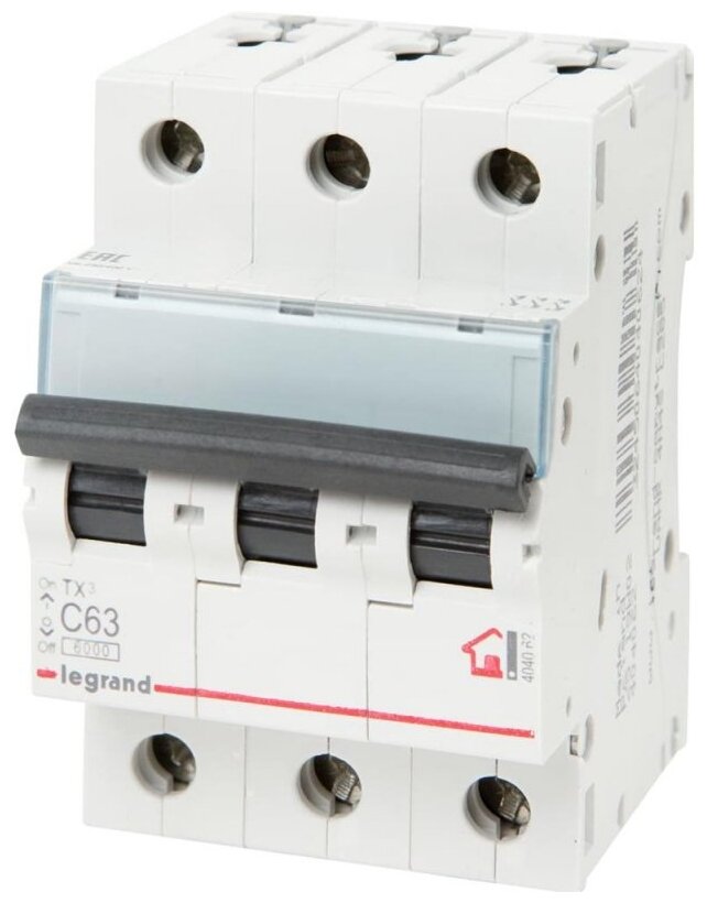 Автоматический выключатель Legrand TX3 (C) 6kA 63 А