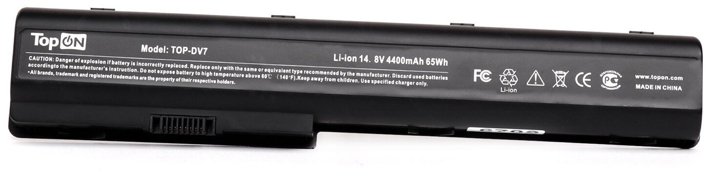 Аккумуляторная батарея TopON TOP-DV7 4400mAh для ноутбуков HP Pavilion DV7 DV8 HDX18 Compaq Presario CQ71-100 CQ71-200 - фото №5