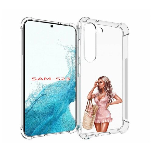 Чехол MyPads Девушка-в-мини-платье женский для Samsung Galaxy S23 задняя-панель-накладка-бампер