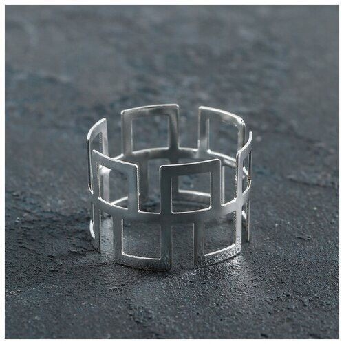 Кольцо для салфетки Гео, 4,5х3 см, цвет серебряный