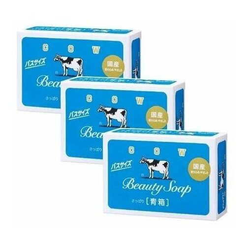 Мыло для рук COW твердое Beauty Soap запах трав и цветов кусковое (синее) 130 гр 1шт, Cow Brand  - Купить
