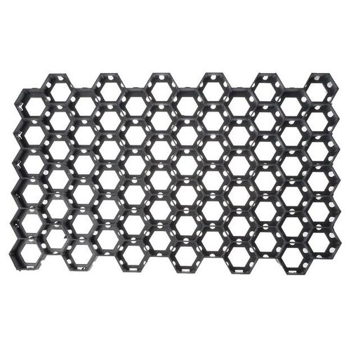 Решётка газонная, 68 × 41 × 3,3 см, с колышками, класс нагрузки С250 до 25 т, чёрная
