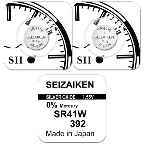 Батарейка Seizaiken 392, LR41, LR736, AG3, SR41W, серия W (энергоемкая), 2 шт.