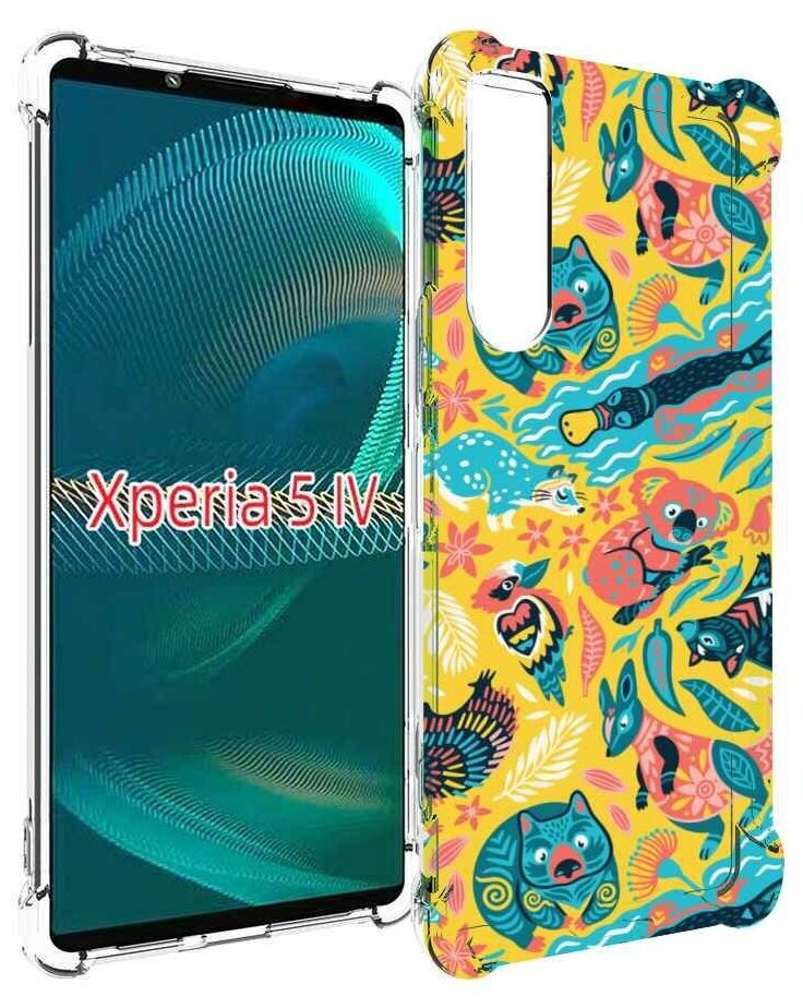 Чехол MyPads seamless-pattern для Sony Xperia 5 IV (5-4) задняя-панель-накладка-бампер