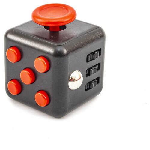 фото Кубик-антистресс "fidget cube" с кнопками (фиджет куб) чёрно-красный парк сервис