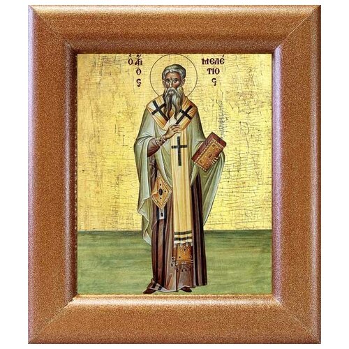 Святитель Мелетий Антиохийский, икона в широкой рамке 14,5*16,5 см