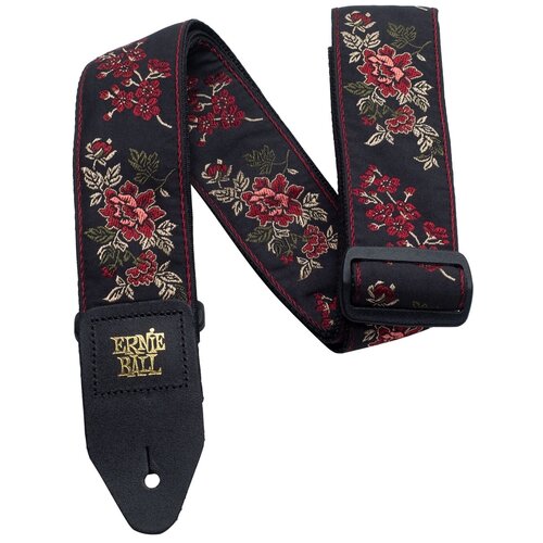 фото Ernie ball 4142 jacquard red rose ремень для гитары