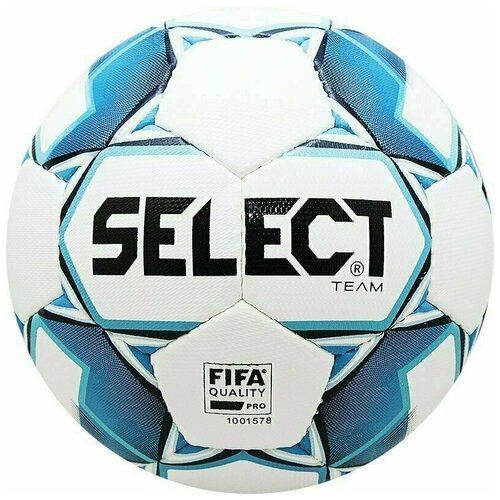 фото Мяч футбольный select team fifa арт. 815411-020, р.5, fifa pro, 32 пан, гл.пу, руч.сш, бел-син