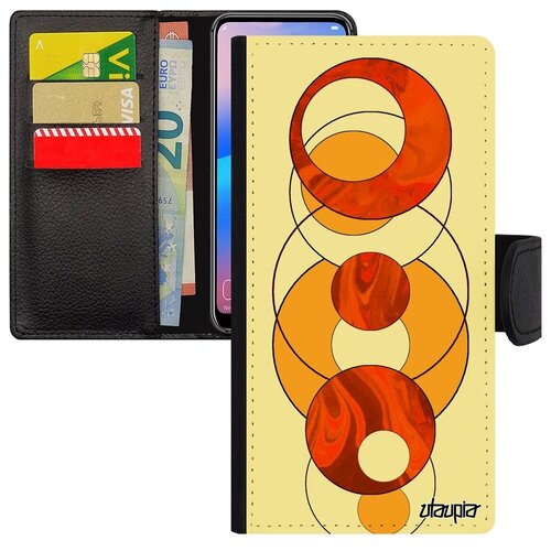 фото Красивый чехол книжка для телефона // galaxy s7 edge // "круги" геометрия узор, utaupia, фуксия