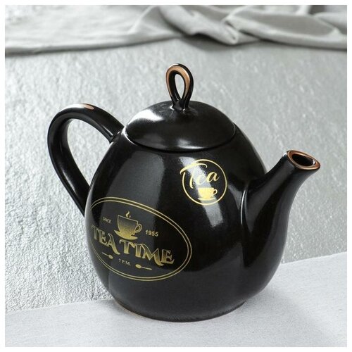 фото Чайник для заварки "петелька", чёрный, чай, 1.1 л qwen
