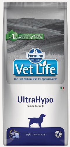 Изображение товара Сухой корм Vet Life Dog Ultrahypo для собак при аллергии Диетический, 2 кг.