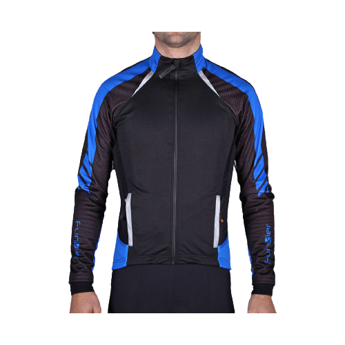 Велокуртка 12-691 Tolmezo WJ-1326 Black/Blue TPU Thermal (Windstopper, Waterproof, Breathable) PRO с длинной молнией. черно-синяя размер S FUNKIER